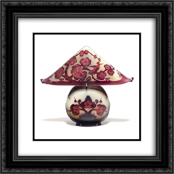 Pagoda Lamp 20x20 Black Ornate Wood Framed Art Print Poster with Double Matting by Galle, Emile