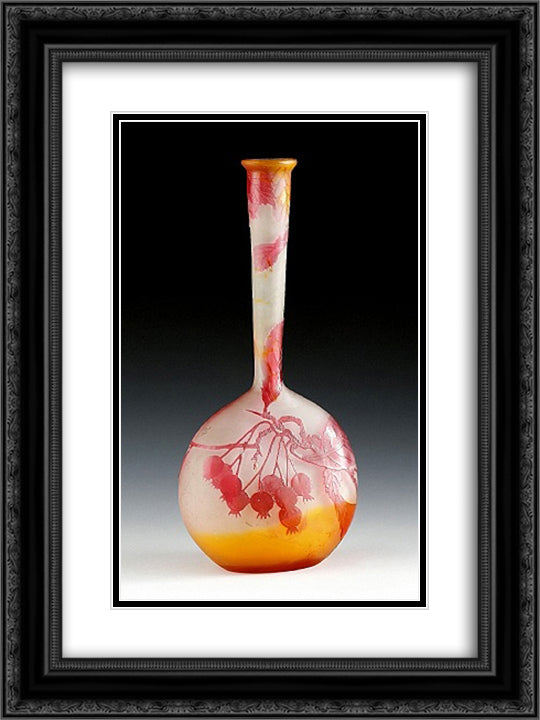 Vase mit Fruchtedekor, Nancy, Frankreich 18x24 Black Ornate Wood Framed Art Print Poster with Double Matting by Galle, Emile