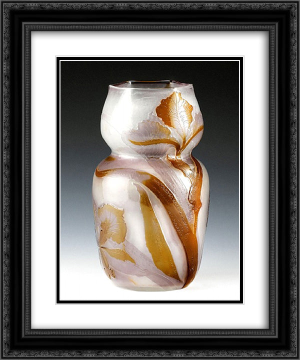 Vase mit Irisbluten, Frankreich 20x24 Black Ornate Wood Framed Art Print Poster with Double Matting by Galle, Emile