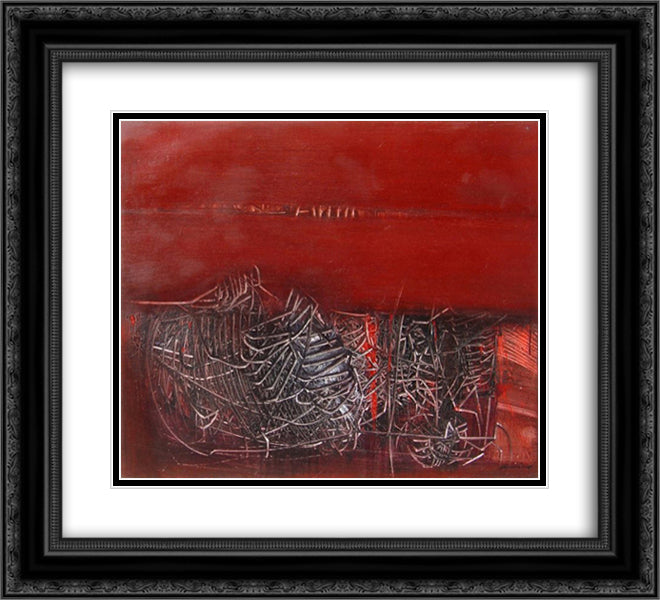 Immagini 22x20 Black Ornate Wood Framed Art Print Poster with Double Matting by Scanavino, Emilio