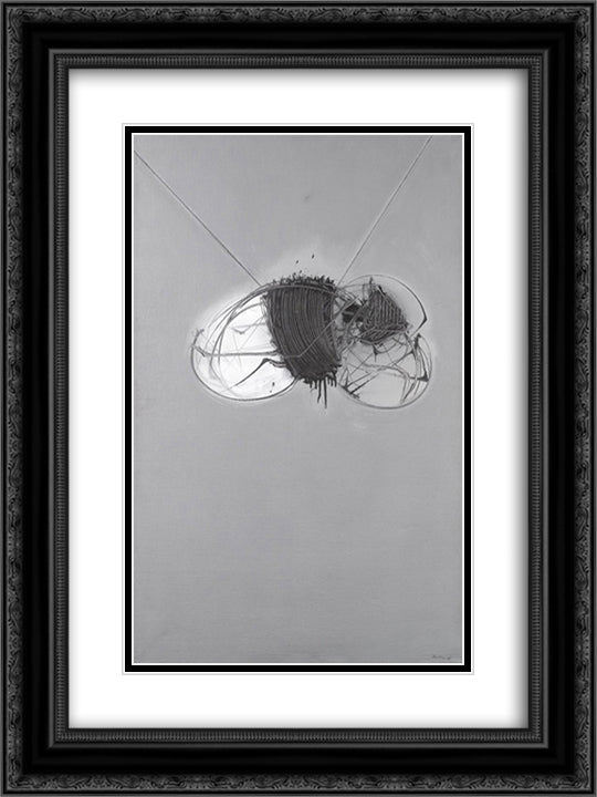 La larva 18x24 Black Ornate Wood Framed Art Print Poster with Double Matting by Scanavino, Emilio