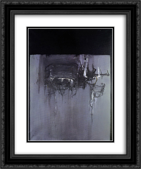 Proiezione 20x24 Black Ornate Wood Framed Art Print Poster with Double Matting by Scanavino, Emilio