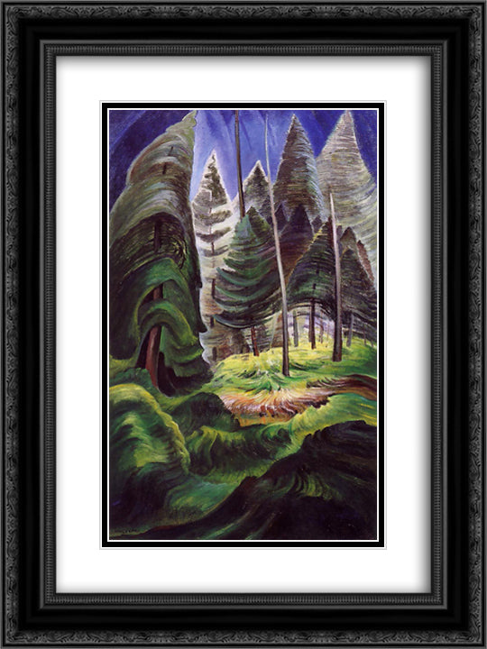 A Rushing Sea of Undergrowth 18x24 Black Ornate Wood Framed Art Print Poster with Double Matting by Carr, Emily