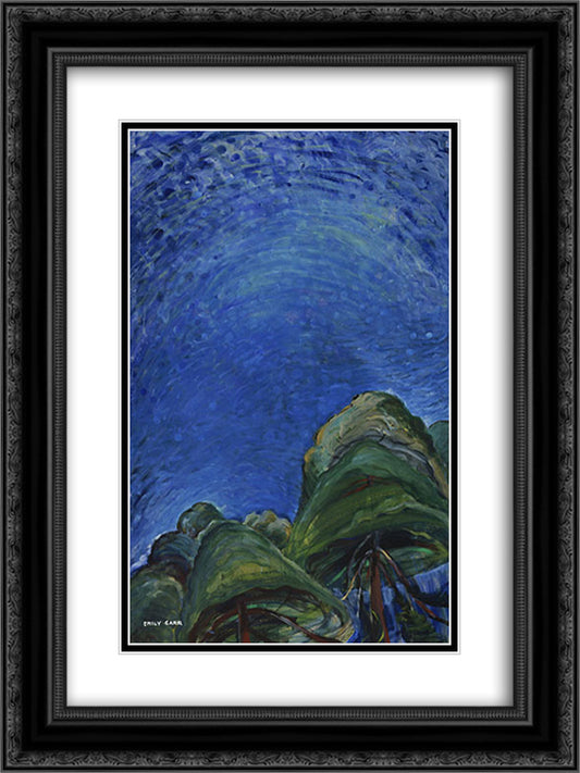 Above the Trees 18x24 Black Ornate Wood Framed Art Print Poster with Double Matting by Carr, Emily