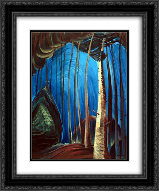 Blue Sky 20x24 Black Ornate Wood Framed Art Print Poster with Double Matting by Carr, Emily