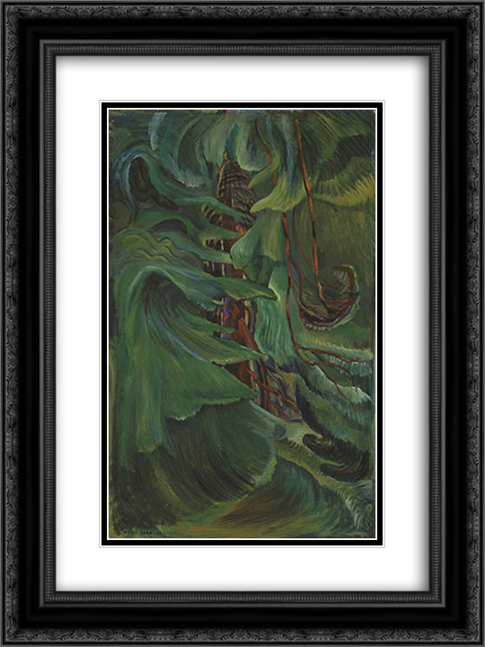 Cedar 18x24 Black Ornate Wood Framed Art Print Poster with Double Matting by Carr, Emily