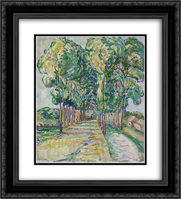 French Landscape 20x22 Black Ornate Wood Framed Art Print Poster with Double Matting by Carr, Emily