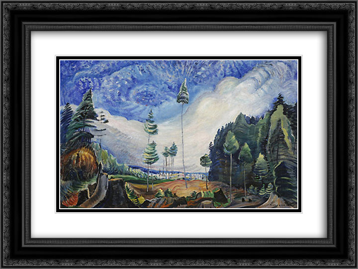 Loggers' Culls 24x18 Black Ornate Wood Framed Art Print Poster with Double Matting by Carr, Emily