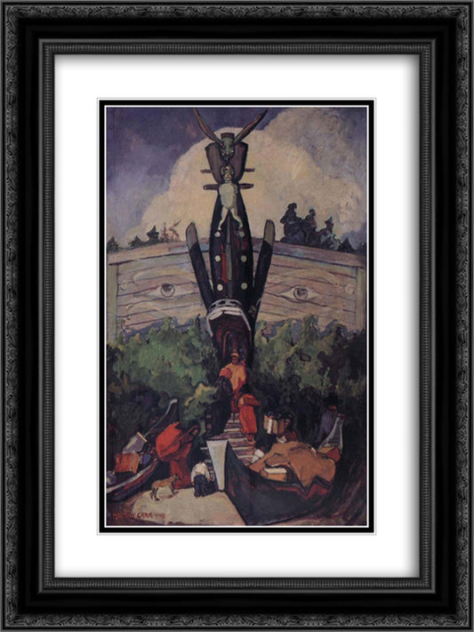 Old Indian House, Northern British Columbia 18x24 Black Ornate Wood Framed Art Print Poster with Double Matting by Carr, Emily