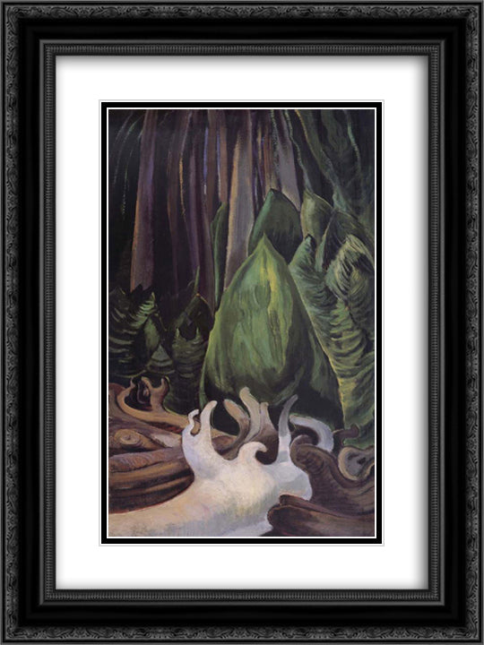 Sea Drift at the edge of the forest 18x24 Black Ornate Wood Framed Art Print Poster with Double Matting by Carr, Emily