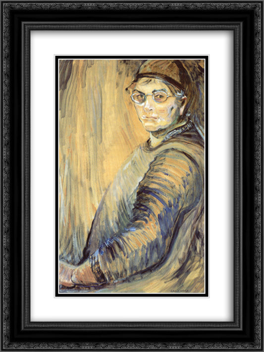 Self-Portrait 18x24 Black Ornate Wood Framed Art Print Poster with Double Matting by Carr, Emily