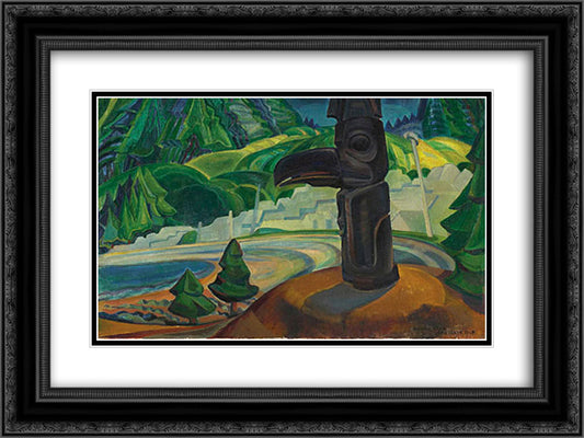 Skidegate 24x18 Black Ornate Wood Framed Art Print Poster with Double Matting by Carr, Emily