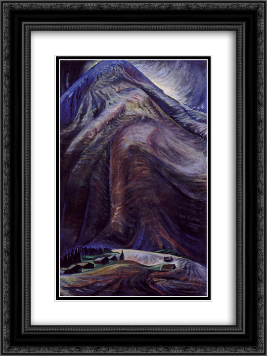 The Mountain 18x24 Black Ornate Wood Framed Art Print Poster with Double Matting by Carr, Emily