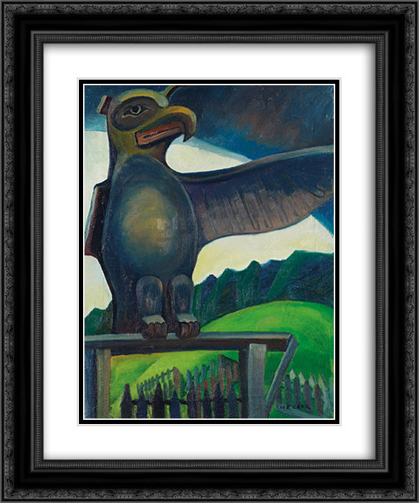 Thunder Bird, Campbell River 20x24 Black Ornate Wood Framed Art Print Poster with Double Matting by Carr, Emily