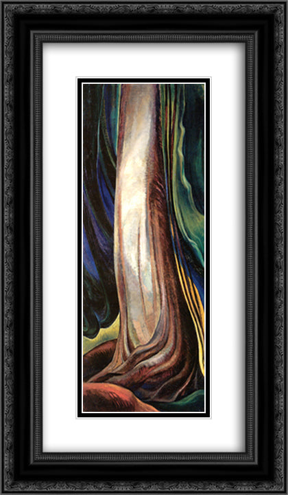 Tree Trunk 14x24 Black Ornate Wood Framed Art Print Poster with Double Matting by Carr, Emily