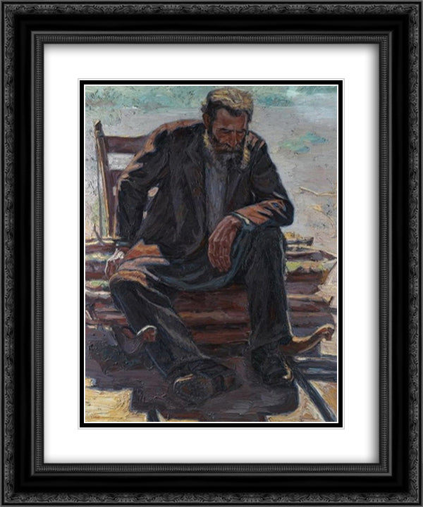 A moment's rest 20x24 Black Ornate Wood Framed Art Print Poster with Double Matting by Zairis, Emmanuel
