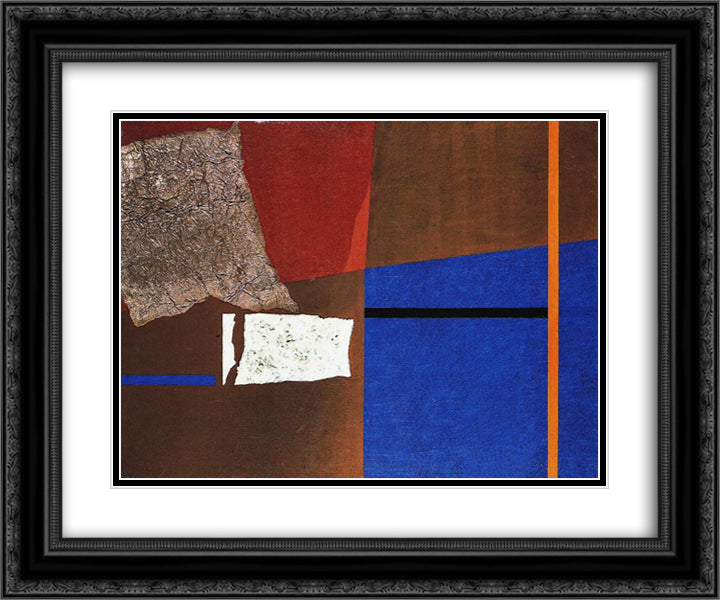 Astrazione plastica 24x20 Black Ornate Wood Framed Art Print Poster with Double Matting by Prampolini, Enrico