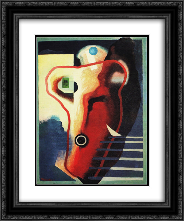 Organismo umano 20x24 Black Ornate Wood Framed Art Print Poster with Double Matting by Prampolini, Enrico