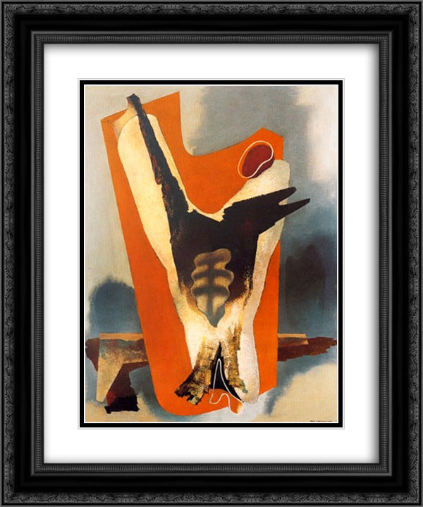 The Funeral of Romanticism Aesthetic Transfiguration 20x24 Black Ornate Wood Framed Art Print Poster with Double Matting by Prampolini, Enrico