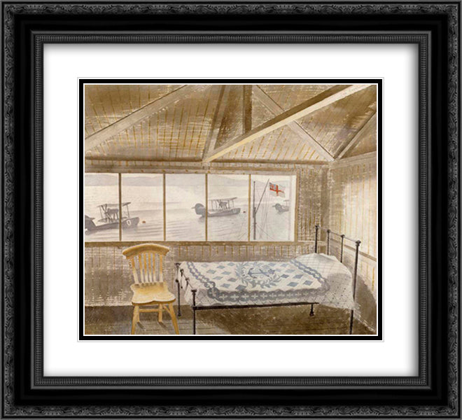 RNAS Sick Bay, Dundee 22x20 Black Ornate Wood Framed Art Print Poster with Double Matting by Ravilious, Eric