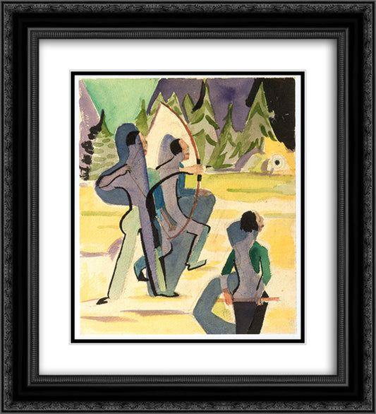 Archer 20x22 Black Ornate Wood Framed Art Print Poster with Double Matting by Kirchner, Ernst Ludwig
