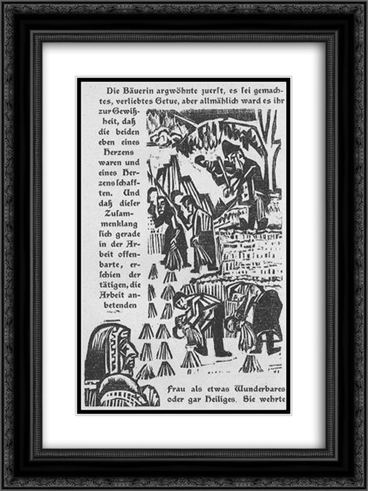 Book illustration side of the military road 18x24 Black Ornate Wood Framed Art Print Poster with Double Matting by Kirchner, Ernst Ludwig