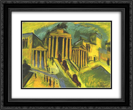 Brandenburg Gate in Berlin 24x20 Black Ornate Wood Framed Art Print Poster with Double Matting by Kirchner, Ernst Ludwig