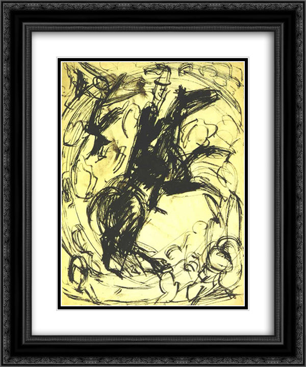 Circus Rider 20x24 Black Ornate Wood Framed Art Print Poster with Double Matting by Kirchner, Ernst Ludwig