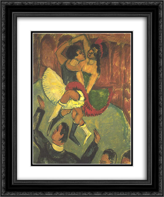 Dance of Negros 20x24 Black Ornate Wood Framed Art Print Poster with Double Matting by Kirchner, Ernst Ludwig