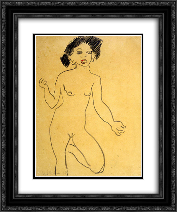 Milli 20x24 Black Ornate Wood Framed Art Print Poster with Double Matting by Kirchner, Ernst Ludwig