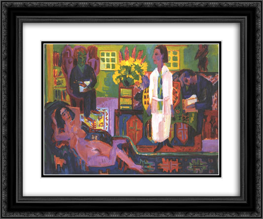 Modern Boheme 24x20 Black Ornate Wood Framed Art Print Poster with Double Matting by Kirchner, Ernst Ludwig