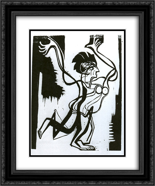 Palucca 20x24 Black Ornate Wood Framed Art Print Poster with Double Matting by Kirchner, Ernst Ludwig