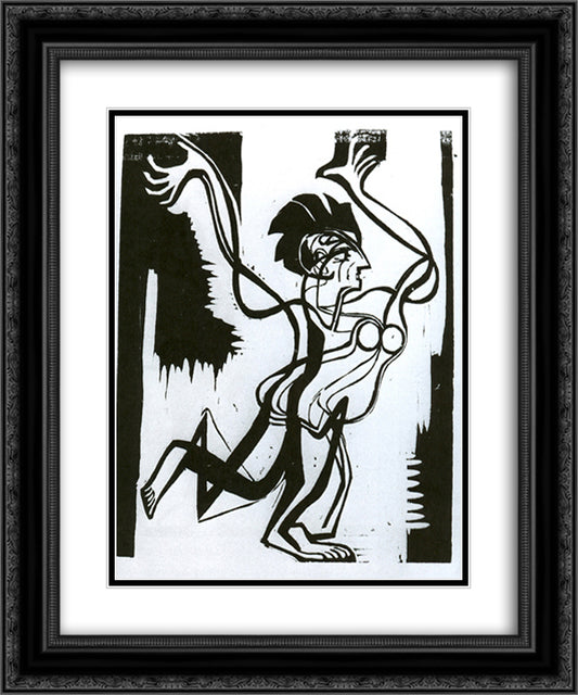 Palucca 20x24 Black Ornate Wood Framed Art Print Poster with Double Matting by Kirchner, Ernst Ludwig