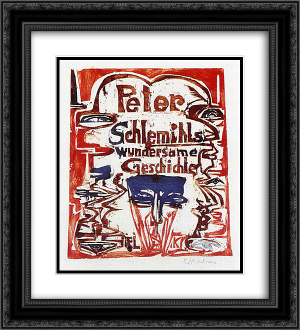 Peter Schlemihl's Remarkable Story 20x22 Black Ornate Wood Framed Art Print Poster with Double Matting by Kirchner, Ernst Ludwig