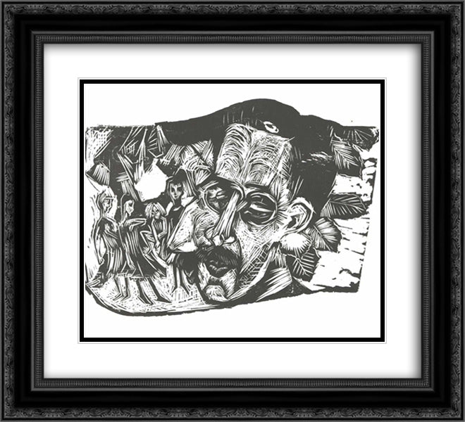 Portrait of Dr. Ludwig Binswanger 22x20 Black Ornate Wood Framed Art Print Poster with Double Matting by Kirchner, Ernst Ludwig