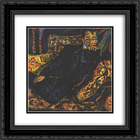 Portrait of Hans Frisch 20x20 Black Ornate Wood Framed Art Print Poster with Double Matting by Kirchner, Ernst Ludwig