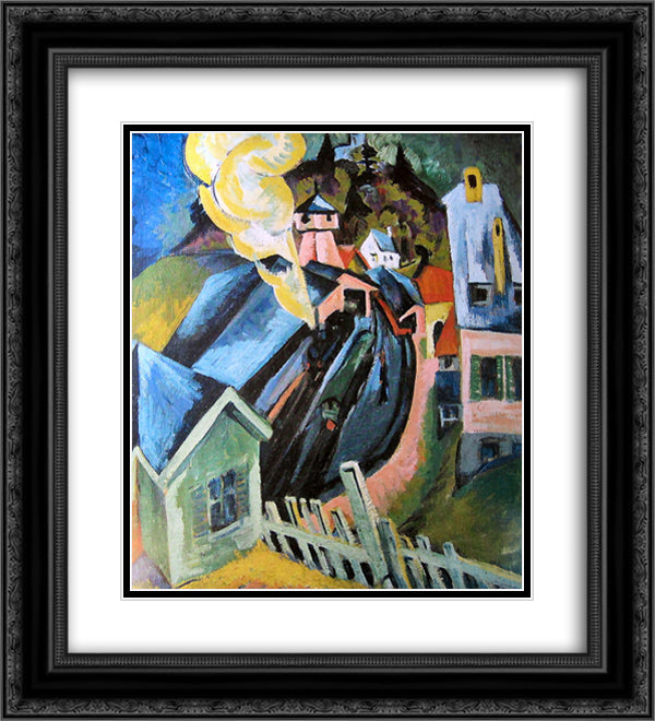 Station in Konigstein 20x22 Black Ornate Wood Framed Art Print Poster with Double Matting by Kirchner, Ernst Ludwig