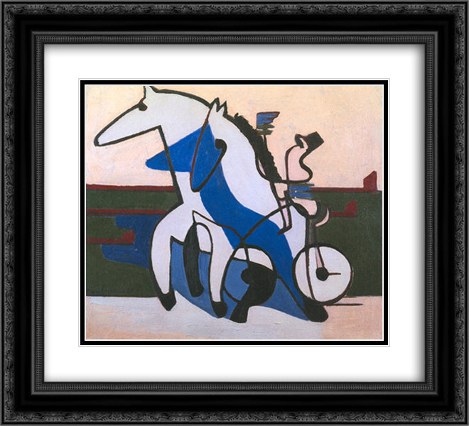 Traber Team 22x20 Black Ornate Wood Framed Art Print Poster with Double Matting by Kirchner, Ernst Ludwig