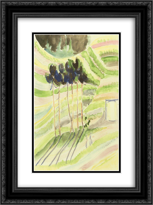 Trees 18x24 Black Ornate Wood Framed Art Print Poster with Double Matting by Kirchner, Ernst Ludwig