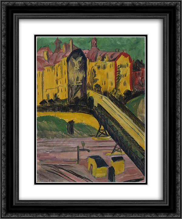 View from the Window 20x24 Black Ornate Wood Framed Art Print Poster with Double Matting by Kirchner, Ernst Ludwig
