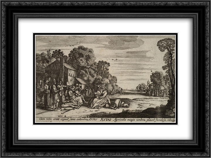Summer 24x18 Black Ornate Wood Framed Art Print Poster with Double Matting by Velde, Esaias van de
