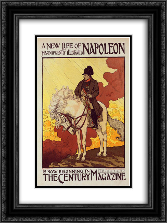 Affiche pour The Century Magazine, Napoleon 18x24 Black Ornate Wood Framed Art Print Poster with Double Matting by Grasset, Eugene