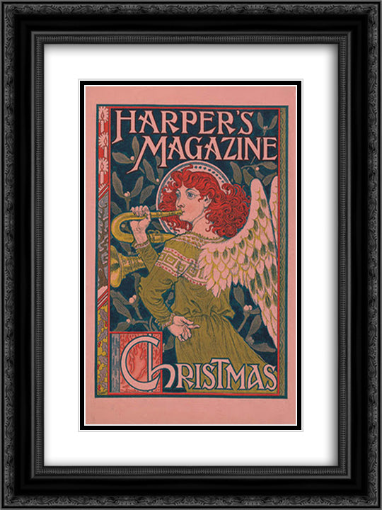 Harper's Magazine 18x24 Black Ornate Wood Framed Art Print Poster with Double Matting by Grasset, Eugene