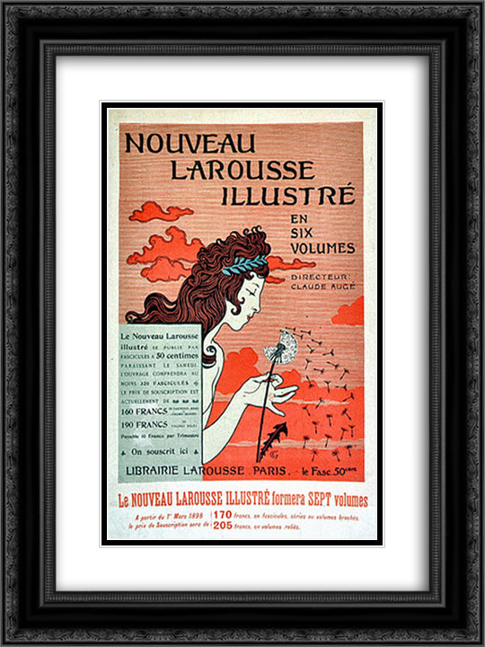 Nouveau Larousse Illustre 18x24 Black Ornate Wood Framed Art Print Poster with Double Matting by Grasset, Eugene