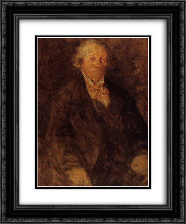 Portrait of the Artist's Father (Leonard-Sebastien Boudin) 20x24 Black Ornate Wood Framed Art Print Poster with Double Matting by Boudin, Eugene