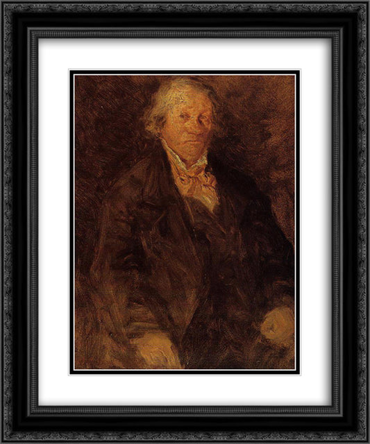 Portrait of the Artist's Father (Leonard-Sebastien Boudin) 20x24 Black Ornate Wood Framed Art Print Poster with Double Matting by Boudin, Eugene