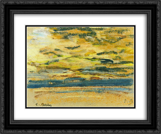 Sky 24x20 Black Ornate Wood Framed Art Print Poster with Double Matting by Boudin, Eugene