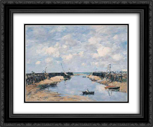 The Entrance 24x20 Black Ornate Wood Framed Art Print Poster with Double Matting by Boudin, Eugene