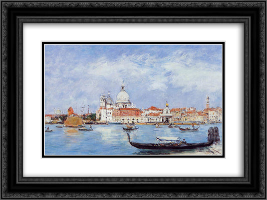 Venice, View from the Grand Canal 24x18 Black Ornate Wood Framed Art Print Poster with Double Matting by Boudin, Eugene