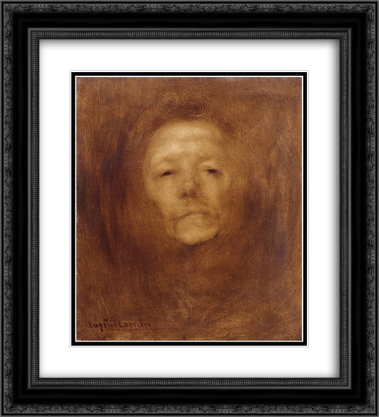 Autoportrait vers 20x22 Black Ornate Wood Framed Art Print Poster with Double Matting by Carriere, Eugene